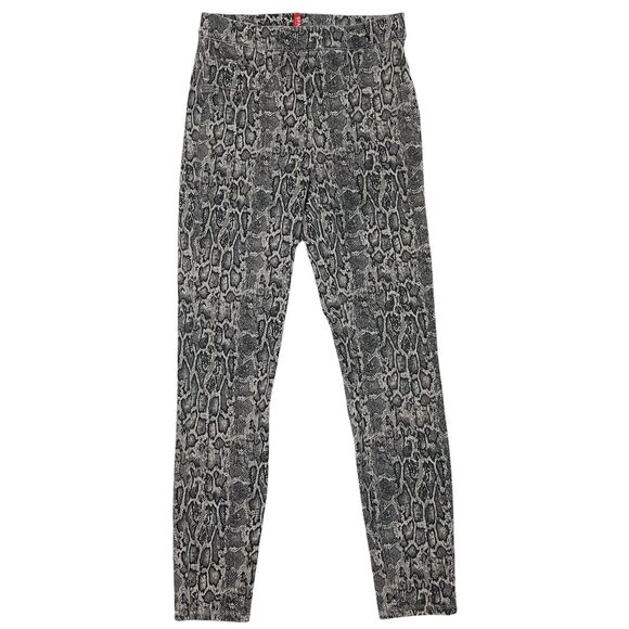 Spanx Leggings Women's XS Gray Ankle Jeans Snakeskin Print Stretch Casual Animal - Picture 3 of 8